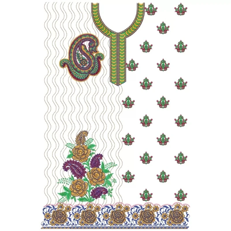 The New Latest Full Embroidery Dress Design
