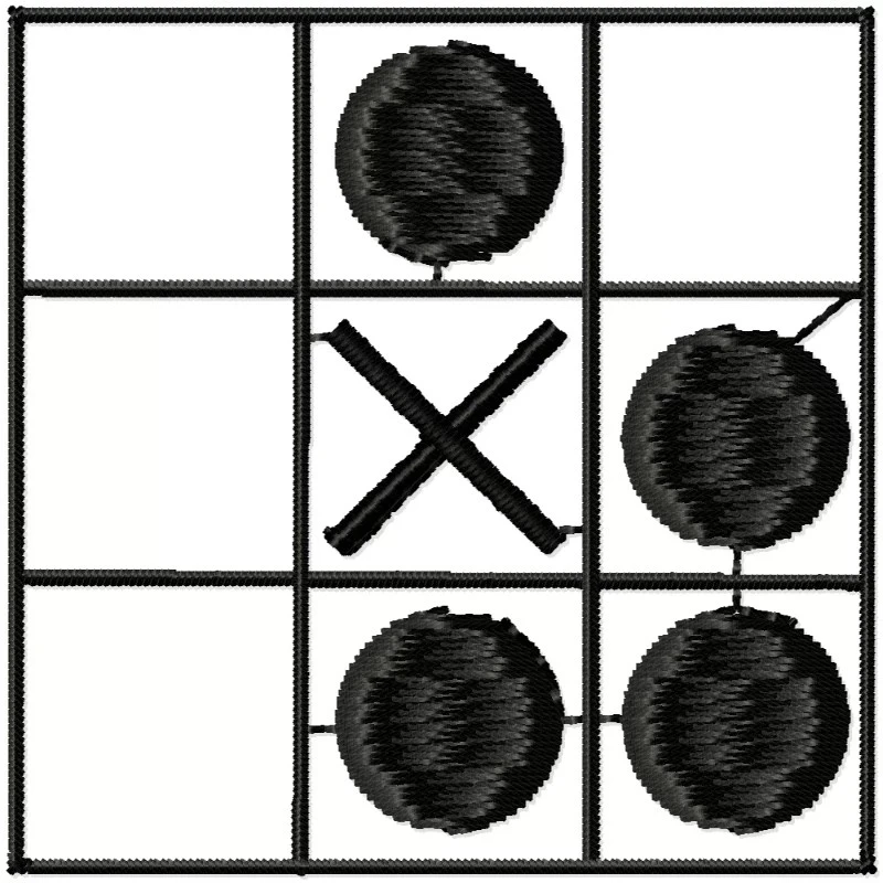 Tic Tac Toe Game Embroidery Design