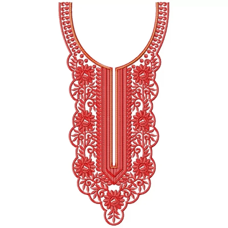 Traditional Embroidery Dress Neckline