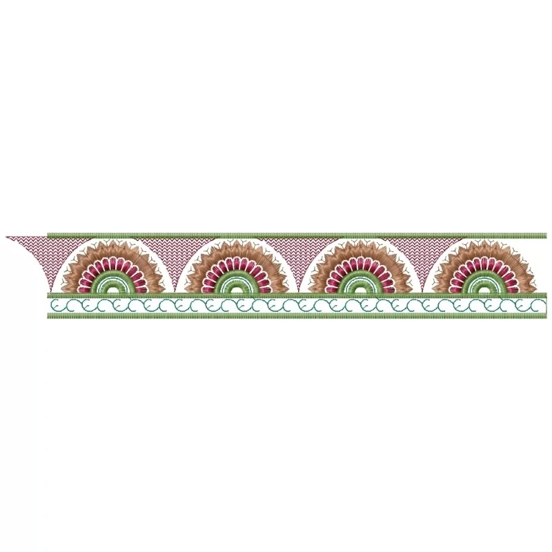 Traditional Indian Embroidery Border Pattern