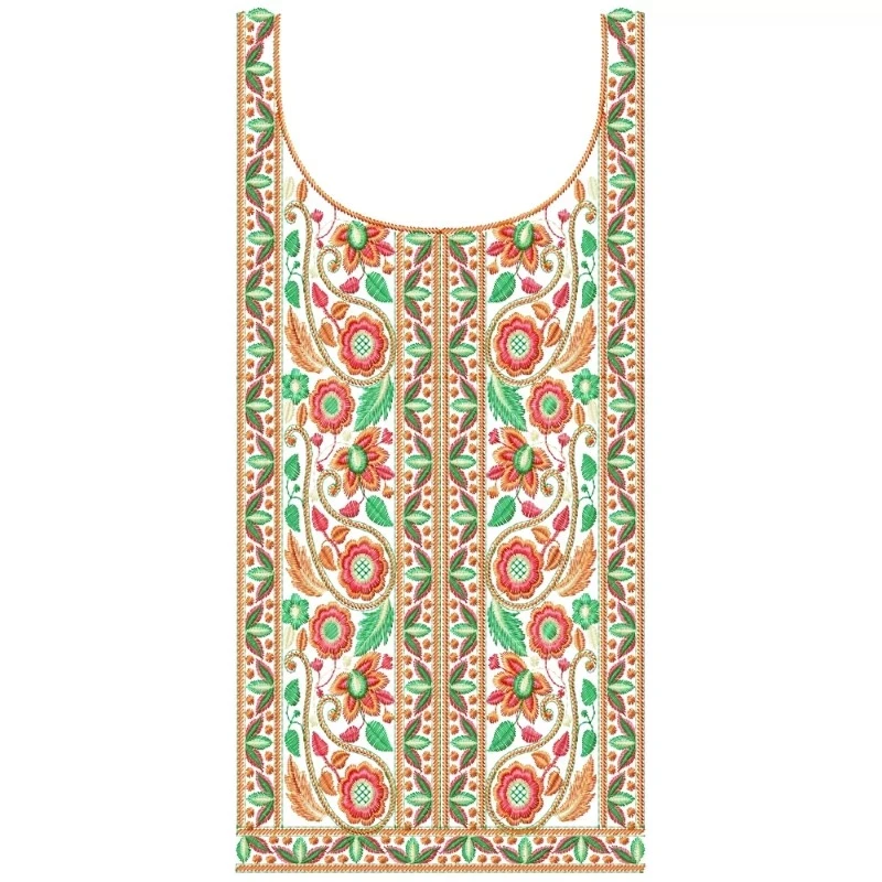 Traditional Neckline Embroidery Pattern