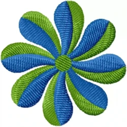 Two Colors Flower Embroidery Design 2x2