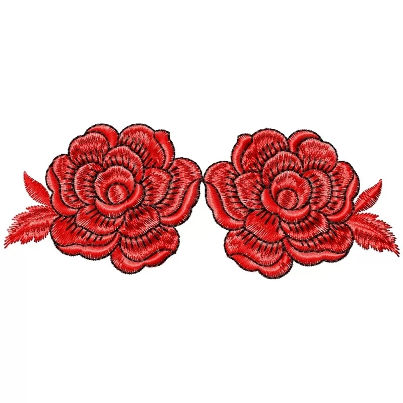 Two Roses Embroidery Freebie Design