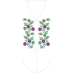 Unique Floral Neckline Sides Embroidery Design