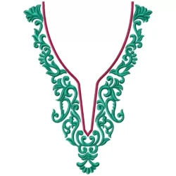 V Shaped Pakistani Neckline Embroidery Design