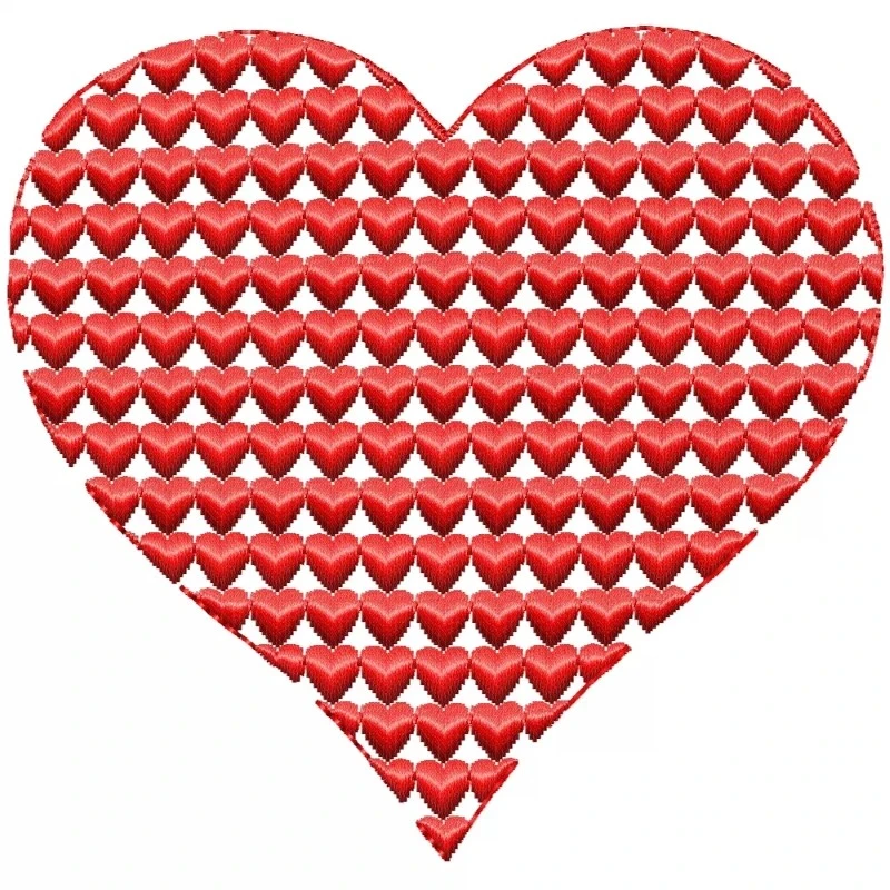 Valentine Heart Filled Embroidery Design