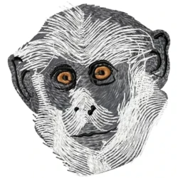 Wild Monkey Face Machine Embroidery Design