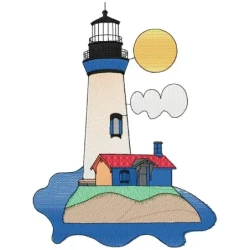 Light House Embroidery Design