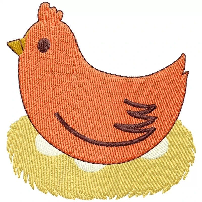 Little Red Hen Chicken Animal Embroidery Design