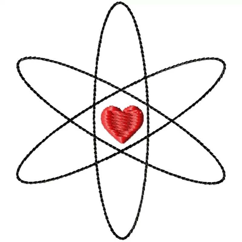 Love Atom Machine Embroidery Design
