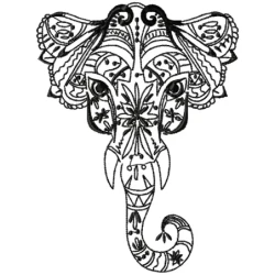Mehndi Elephant Embroidery Designs