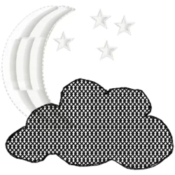 Moon Cloud Star Embroidery Design