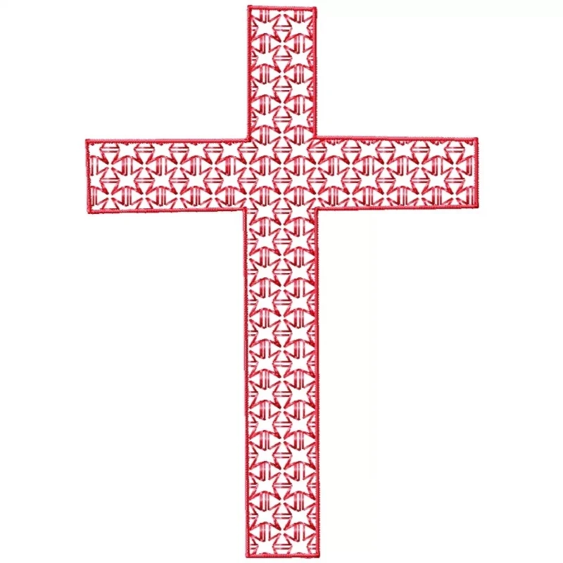 Motif Filled Cross Embroidery Design
