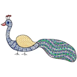 Motif Filled Peacock Embroidery Design