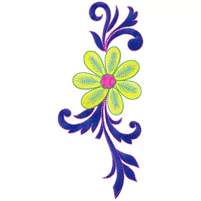 Multi Color Flower Embroidery Design