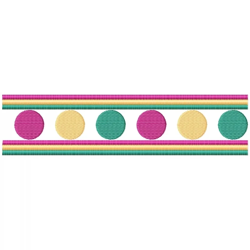 Multi Color Flowers Continous Border Design