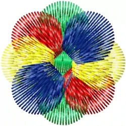 Multi colour 2x2 Circle Quilt Embroidery Design