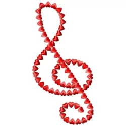 Music Lover Valentine Hearts Embroidery Icon Design