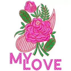 My Love Roses Embroidery Design
