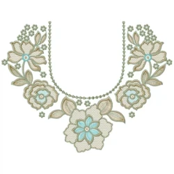 Neckline Floral Embroidery Designs