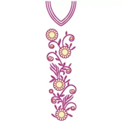 Neckline With Full Dress Embroidery Design