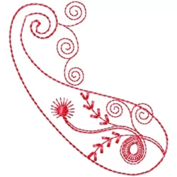 New 4x4 Outline Paisley Embroidery Design