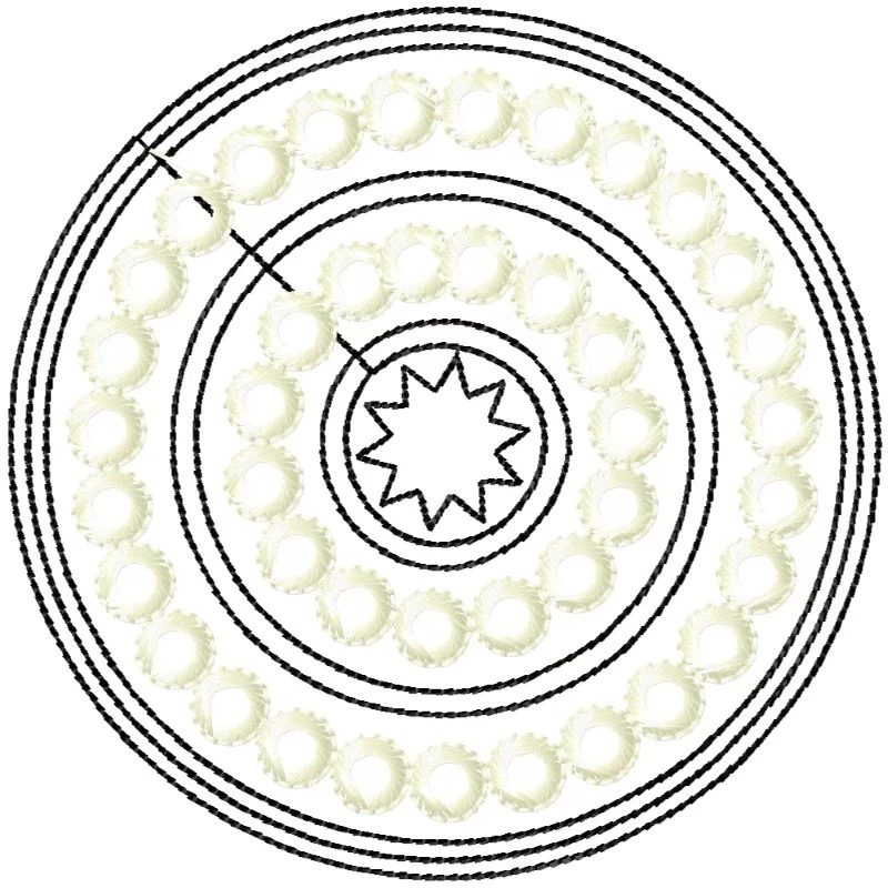 New Eyelet Stitches Circle Floral Machine Embroidery Design