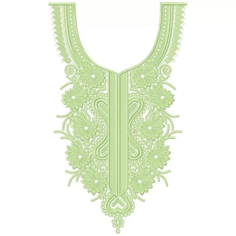 New Floral Neckline Embroidery Design For Dress