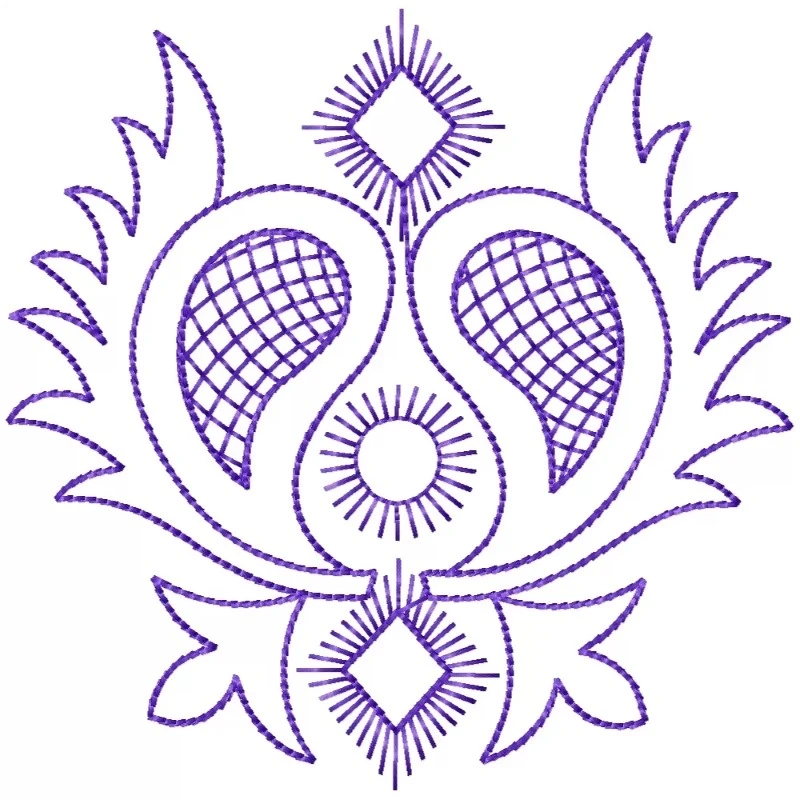 New Freehand Floral Outline Embroidery Design