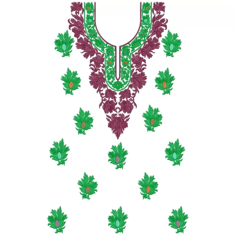 New Full Embroidery Dress Design For Machine