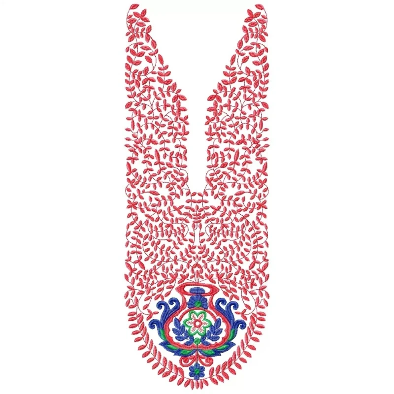 New Old Traditional Neckline Embroidery Design