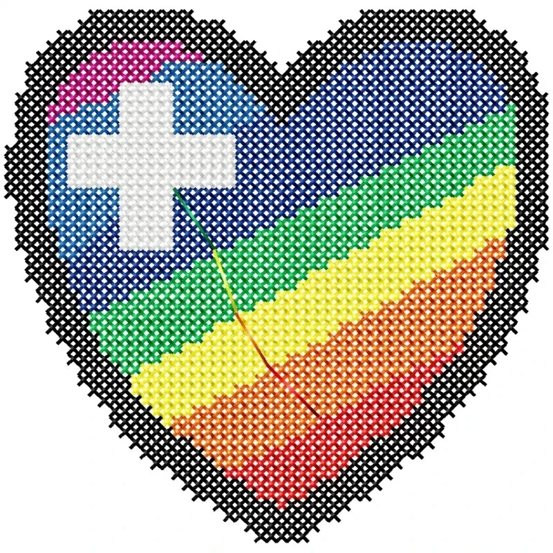 New Single Cross Stitches Embroidery Heart Design