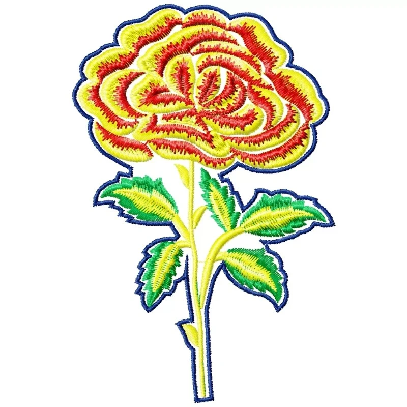 New Valentine Rose Flower Patch Embroidery Design