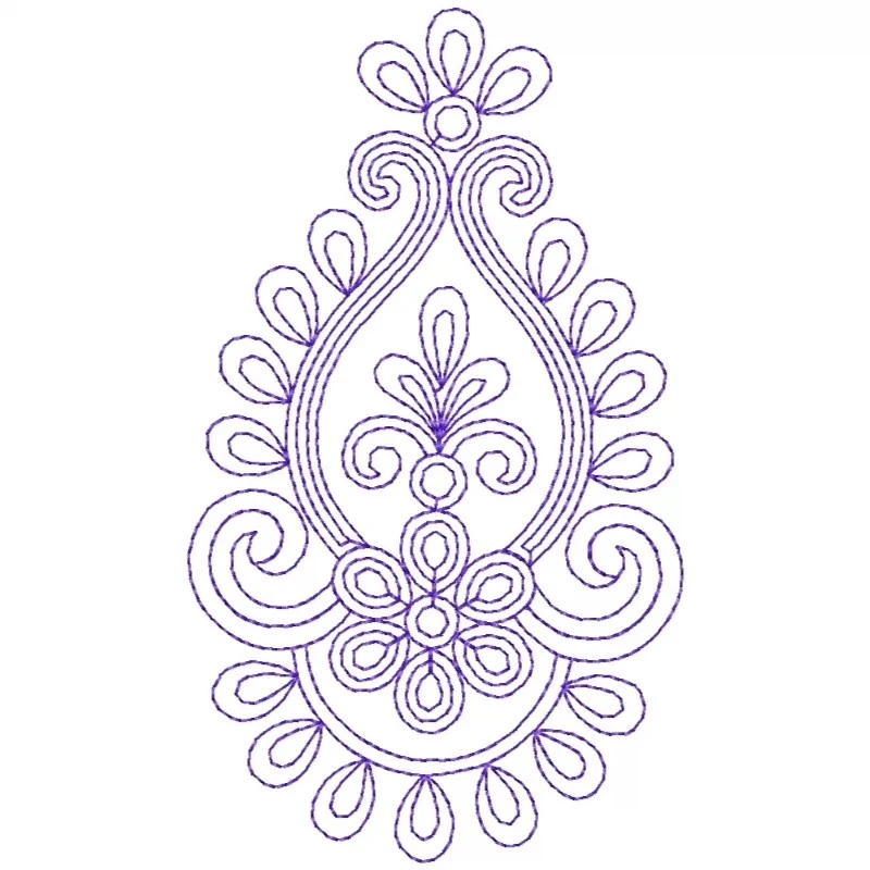 Outline Butta Traditional Embroidery Design