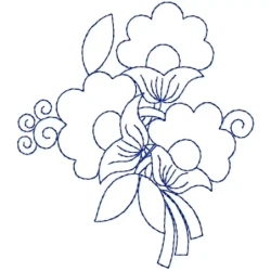 Outline Floral Embroidery Design