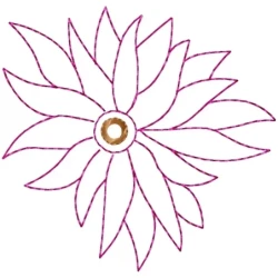 Outline Flower Embroidery Design