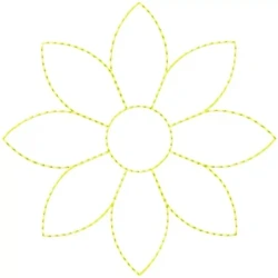 Outline Flower Embroidery Pattern Design