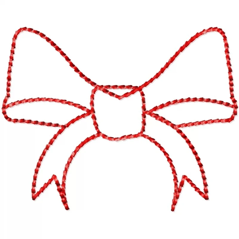 Outline Gift Ribbon Embroidery Design