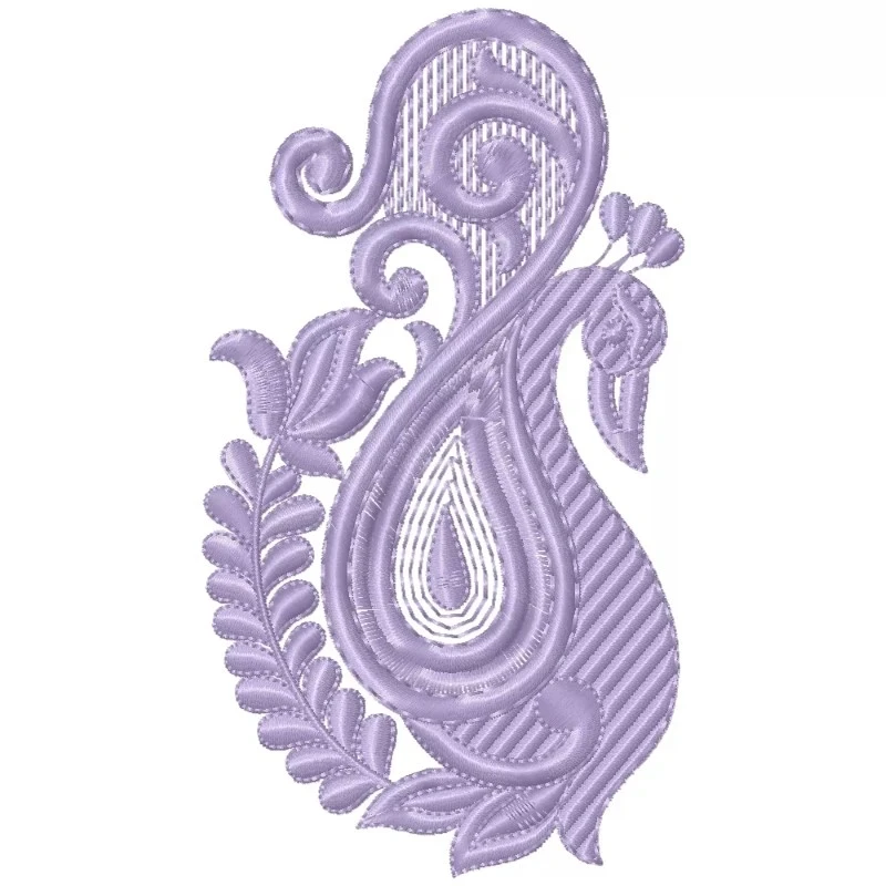 Peacock Floral Butta Paisley Embroidery Design