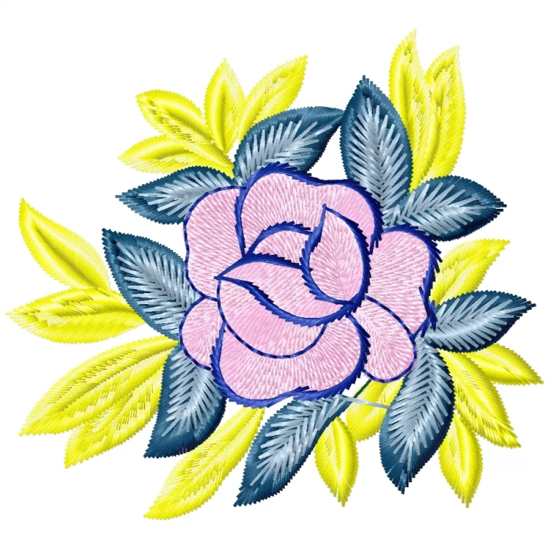4X4 Latest & Beautiful Rose Floral Embroidery