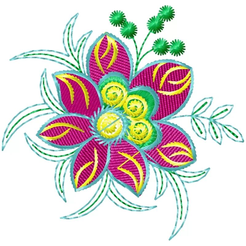 Beautiful & Latest Floral Machine Embroidery4X4