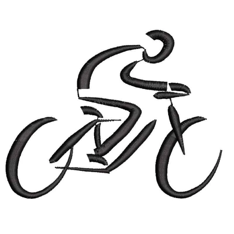 Silhouette Cycling Embroidery Design