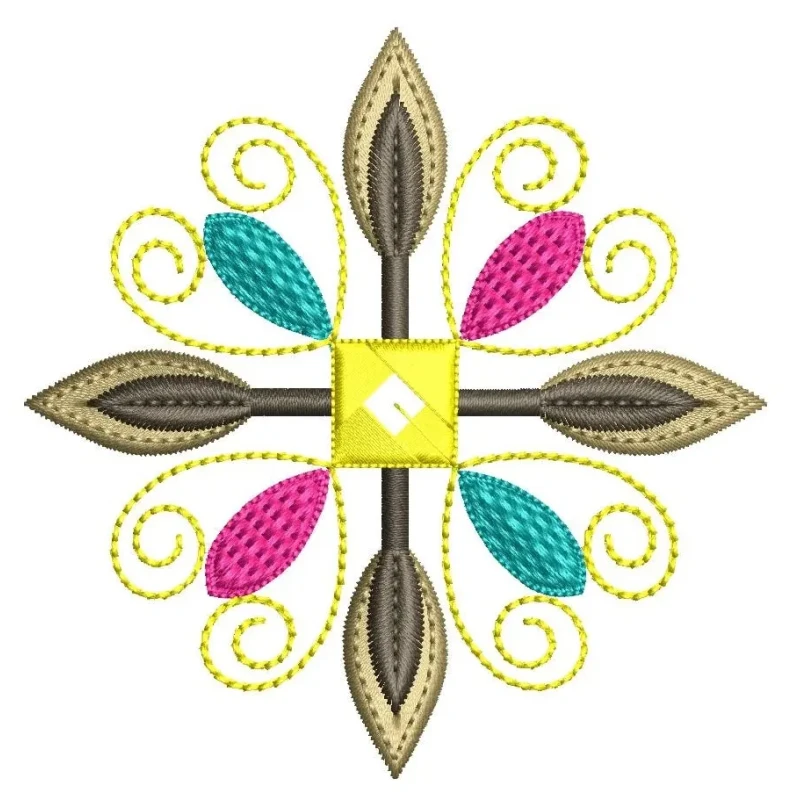 Colorful Butta Embroidery Dress Design