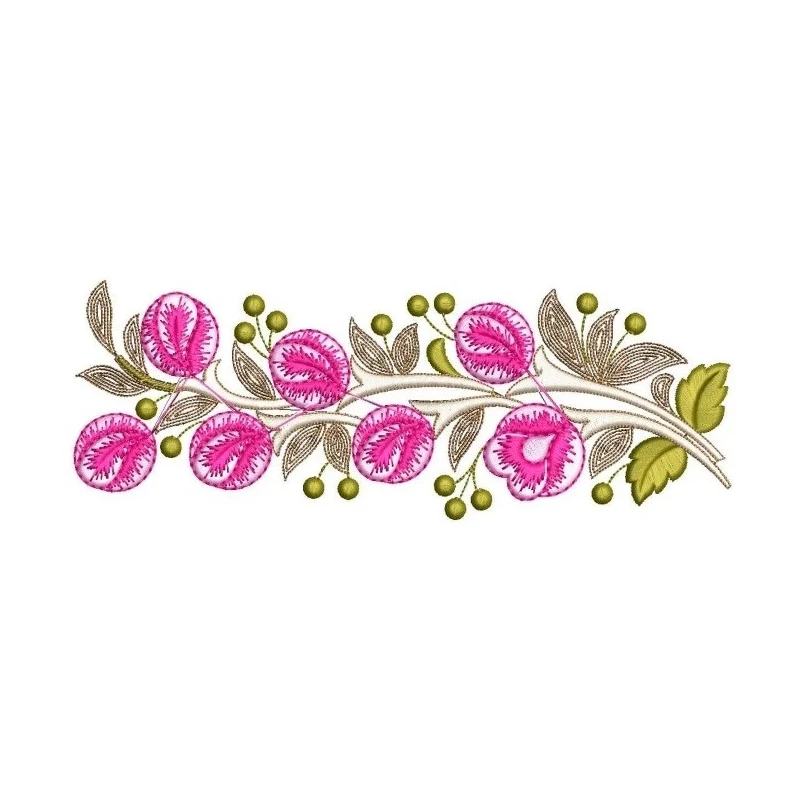 Rose Buds Emboridery Border Design