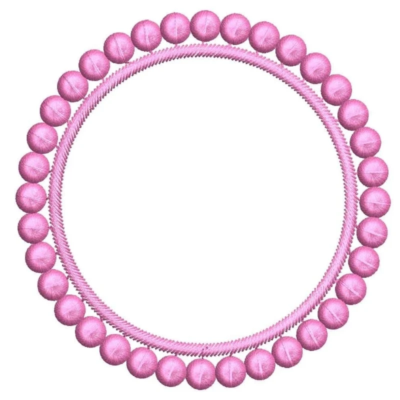 Circle Dot Frame Embroidery Design