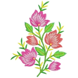 Floral Machine Embroidery Design For Cushion