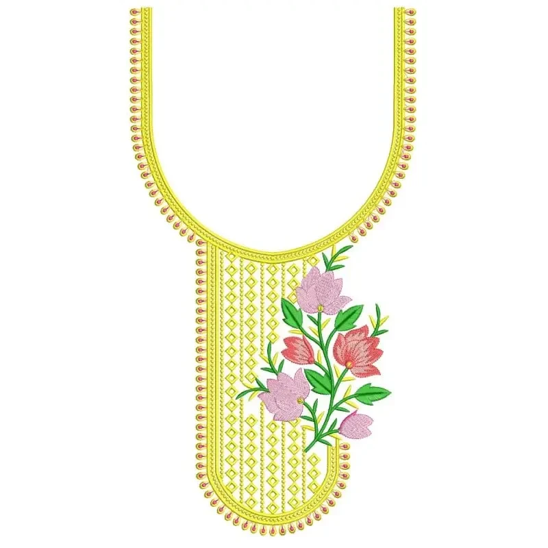 Large Hoop Indian Floral Neckline Design