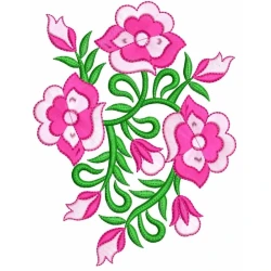 5x7 Indian Rose Embroidery Design