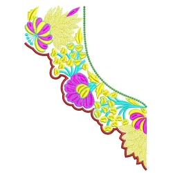 Split Neckline Patch Embroidery Design