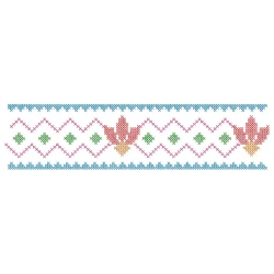 Cross Stitches Border Embroidery Design